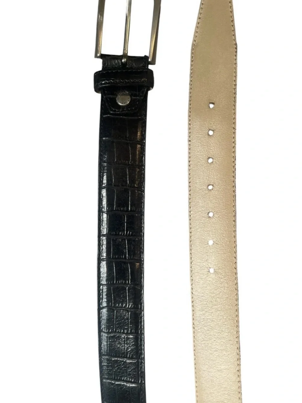 Diana For Andrew’s Milano Men’s Black Crocodile Pattern Leather Belt 90/36